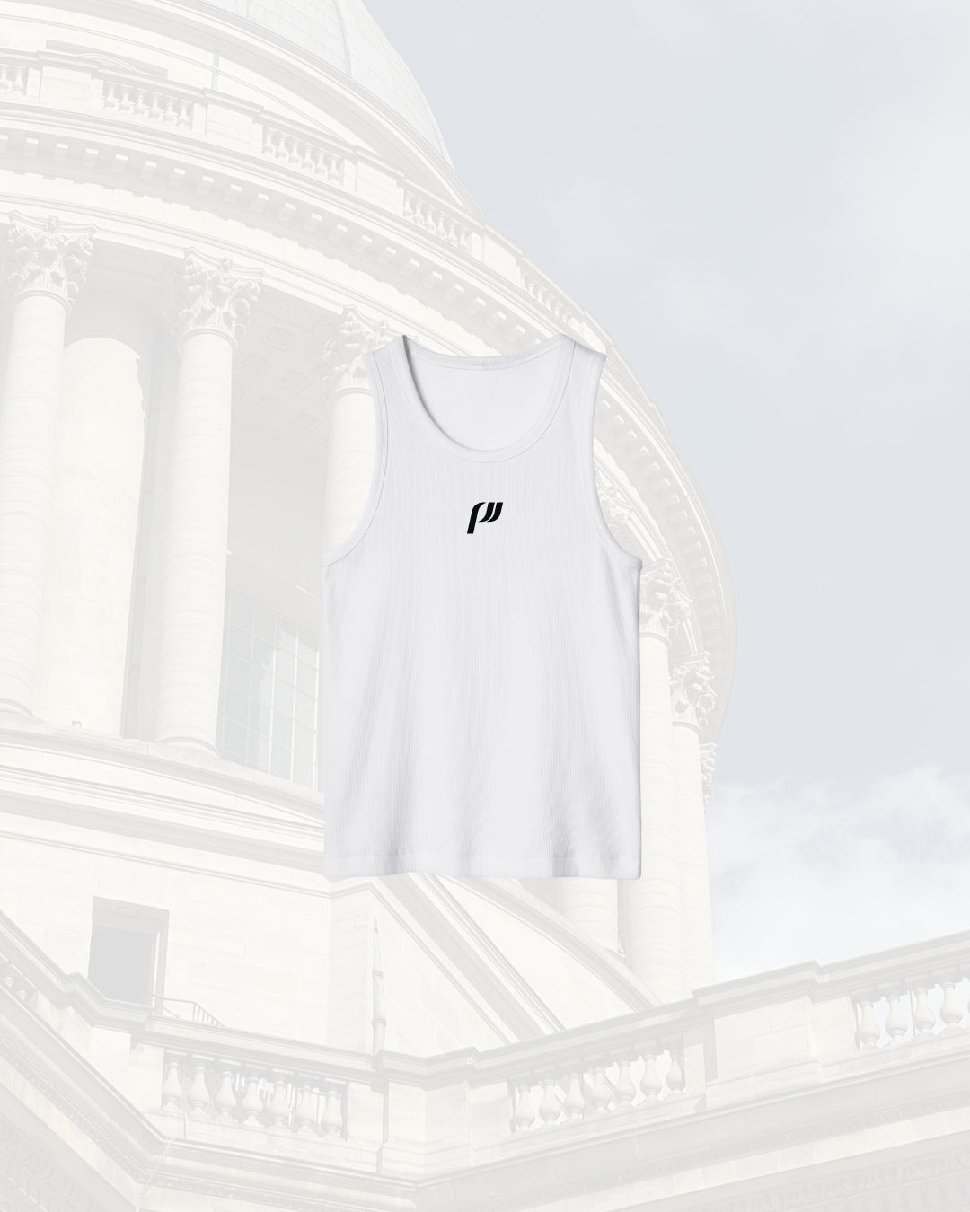 WHITE RIBBED TANK TOP