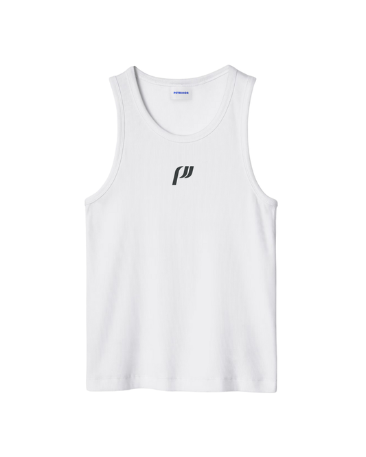 WHITE RIBBED TANK TOP
