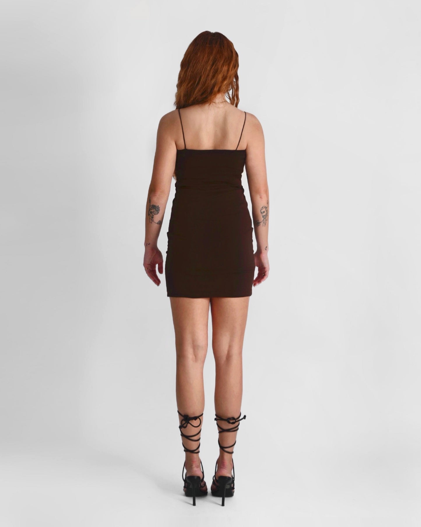 '' LEISURE '' brown mini dress
