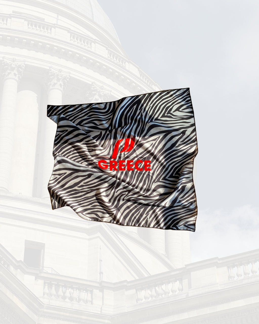 Satin zebra scarf