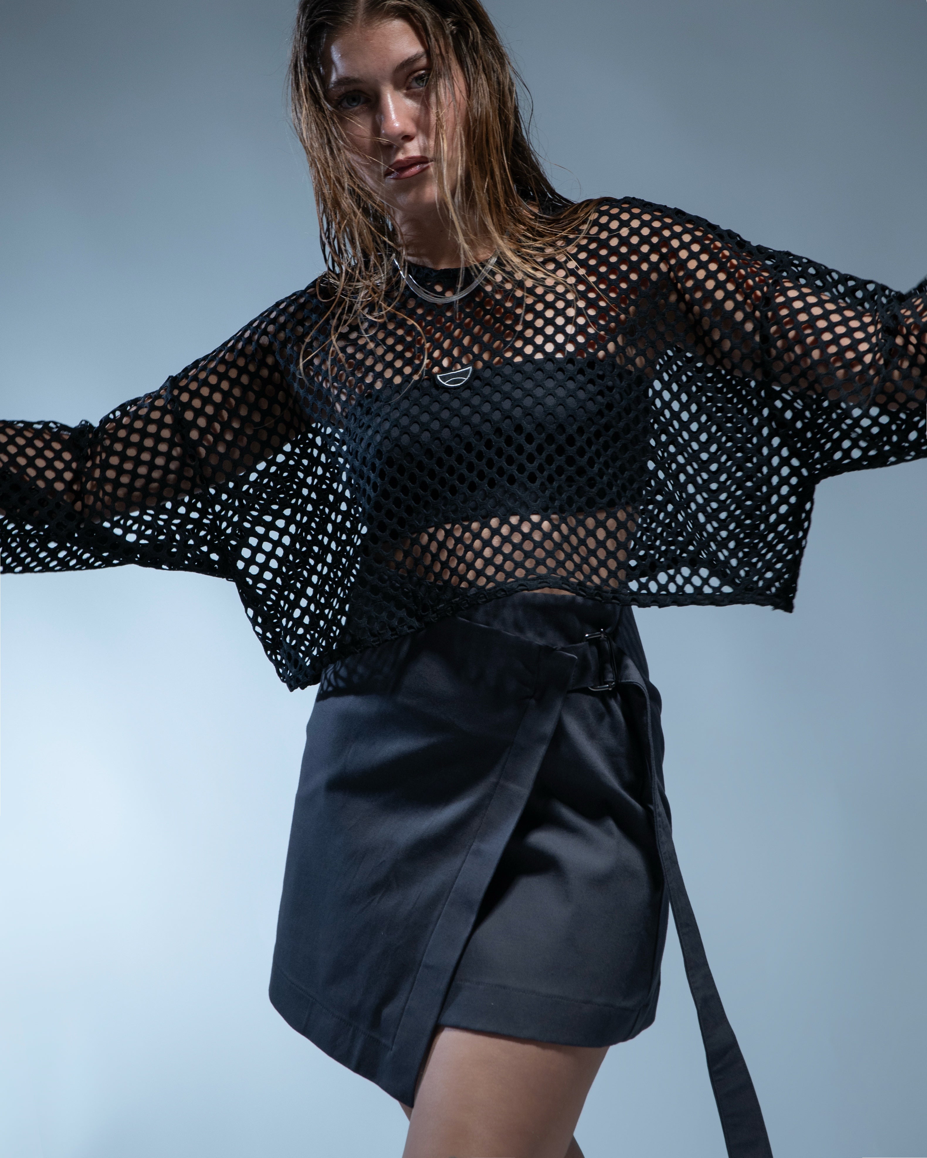 ''HONEY'' MESH TOP BLACK