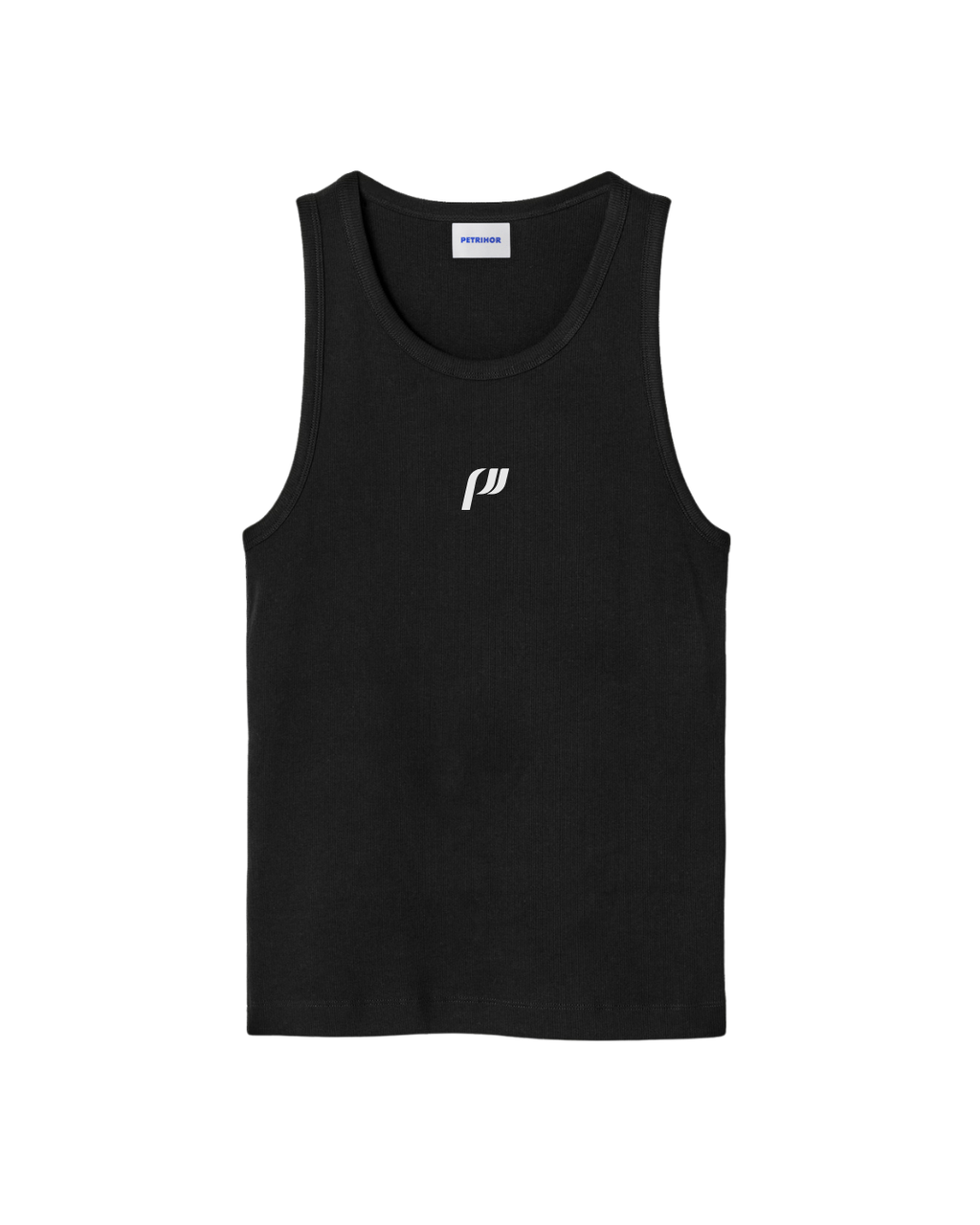 BLACK RIBBED TANK TOP