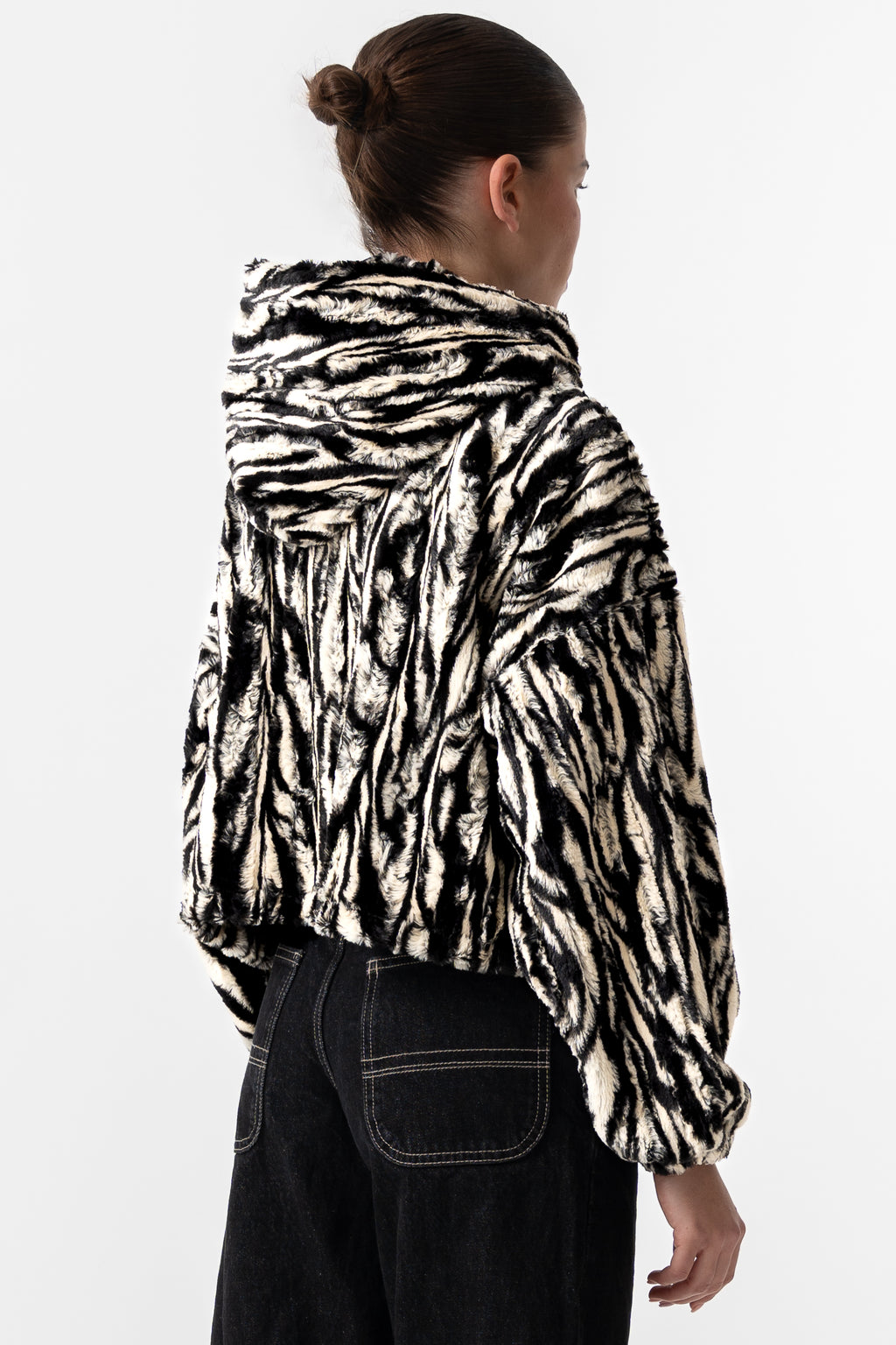 Zebra fur hoodie
