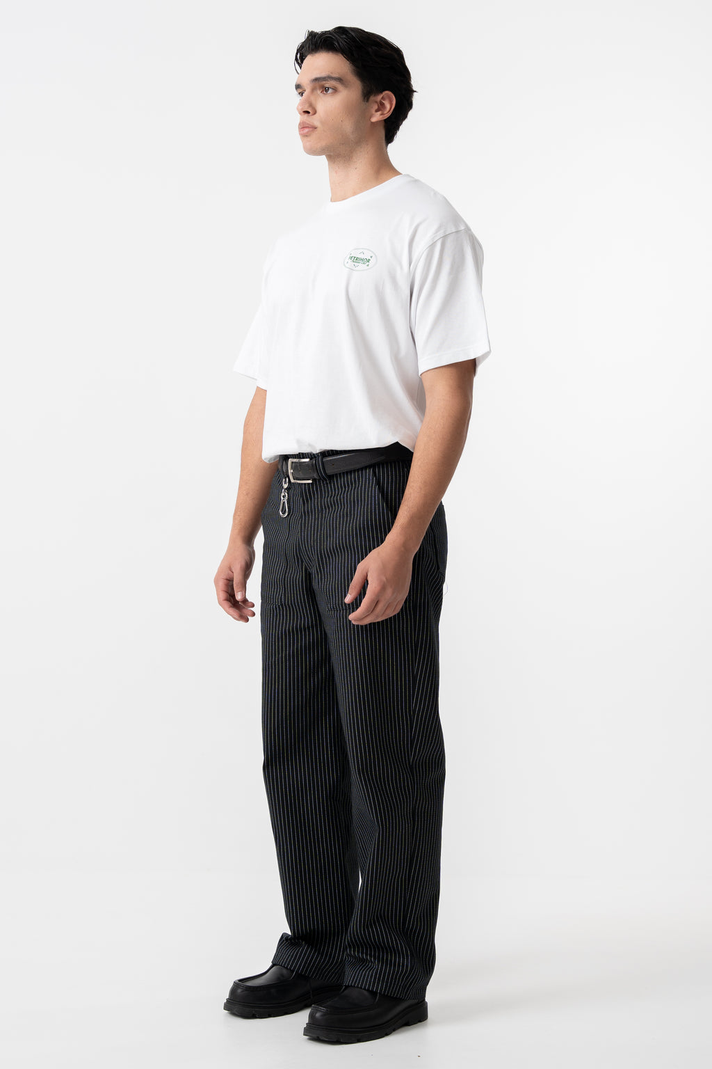 STRIPED STRAIGHT LEG TROUSERS