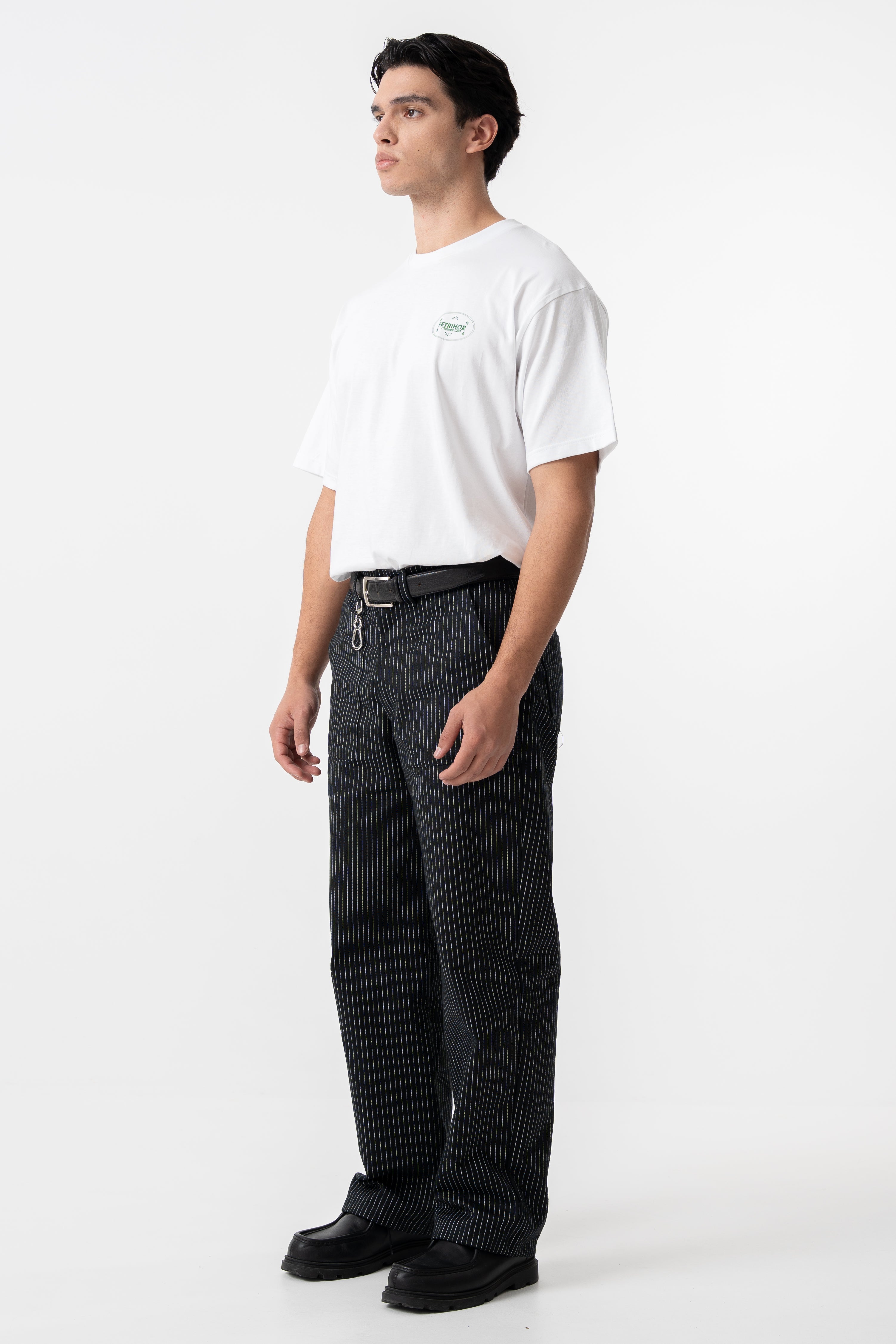 STRIPED STRAIGHT LEG TROUSERS