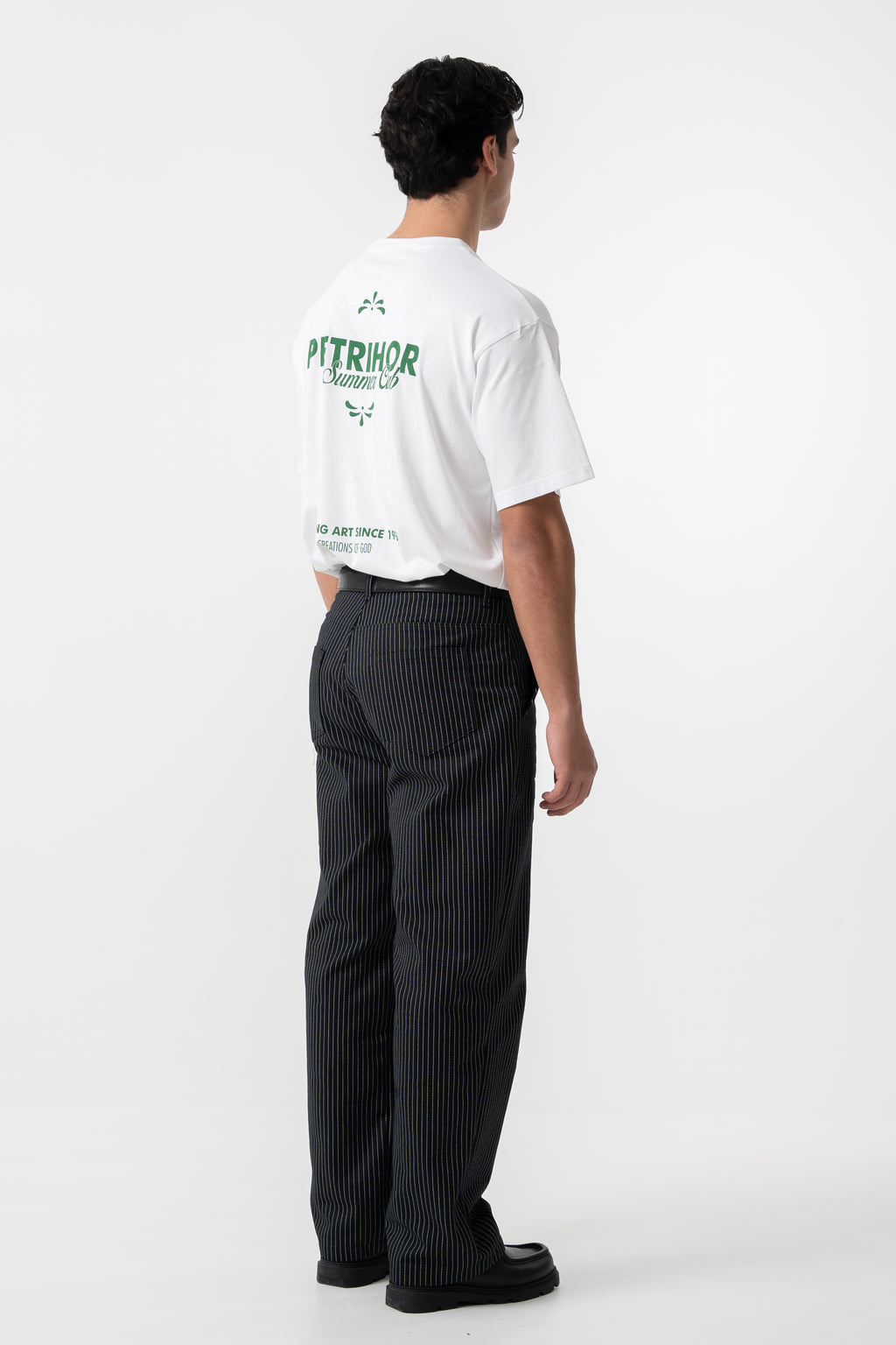 STRIPED STRAIGHT LEG TROUSERS