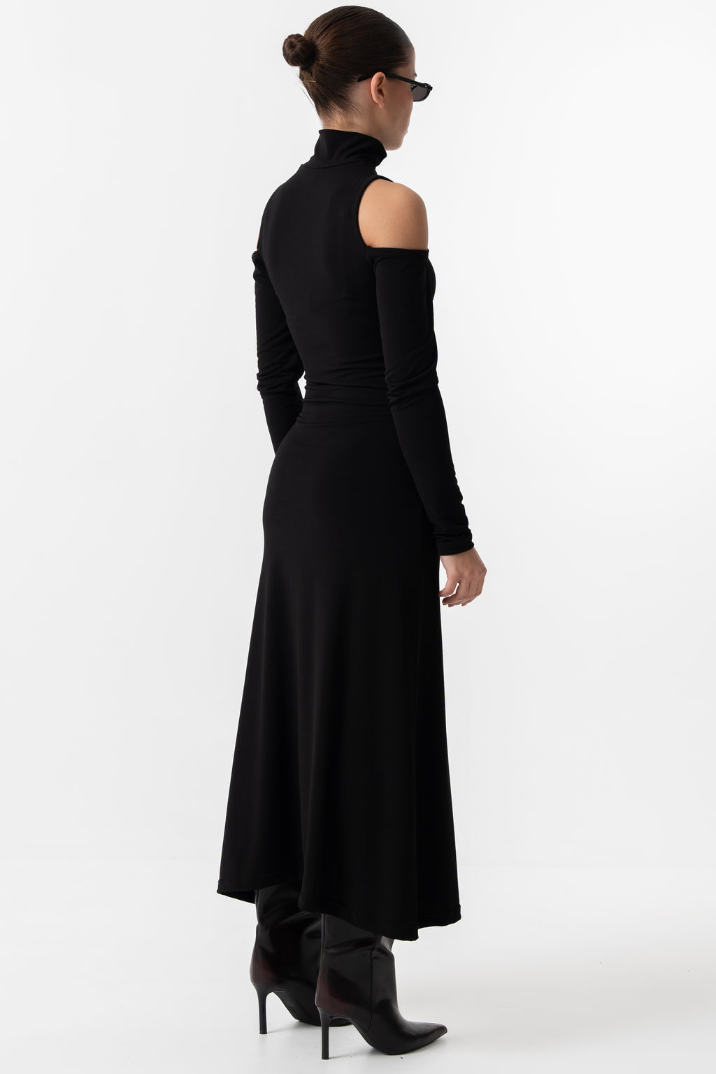 Cut out black maxi dress