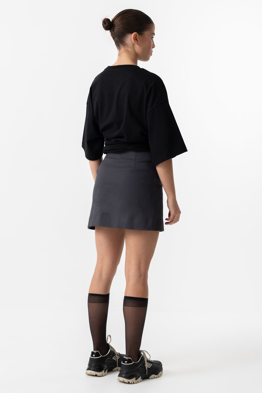 Wrap gray mini skirt