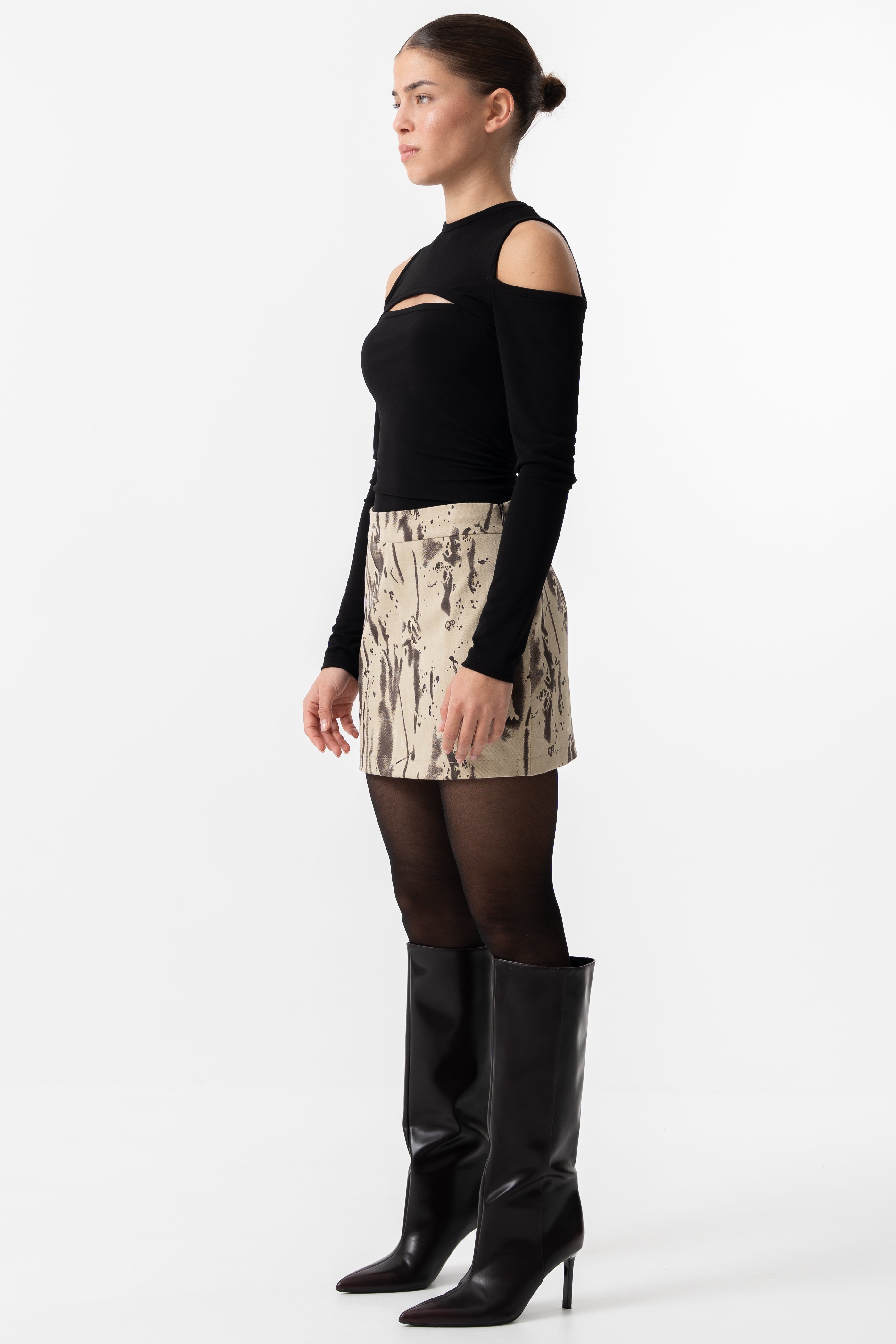 PRIMAL BROWN MINI SKIRT