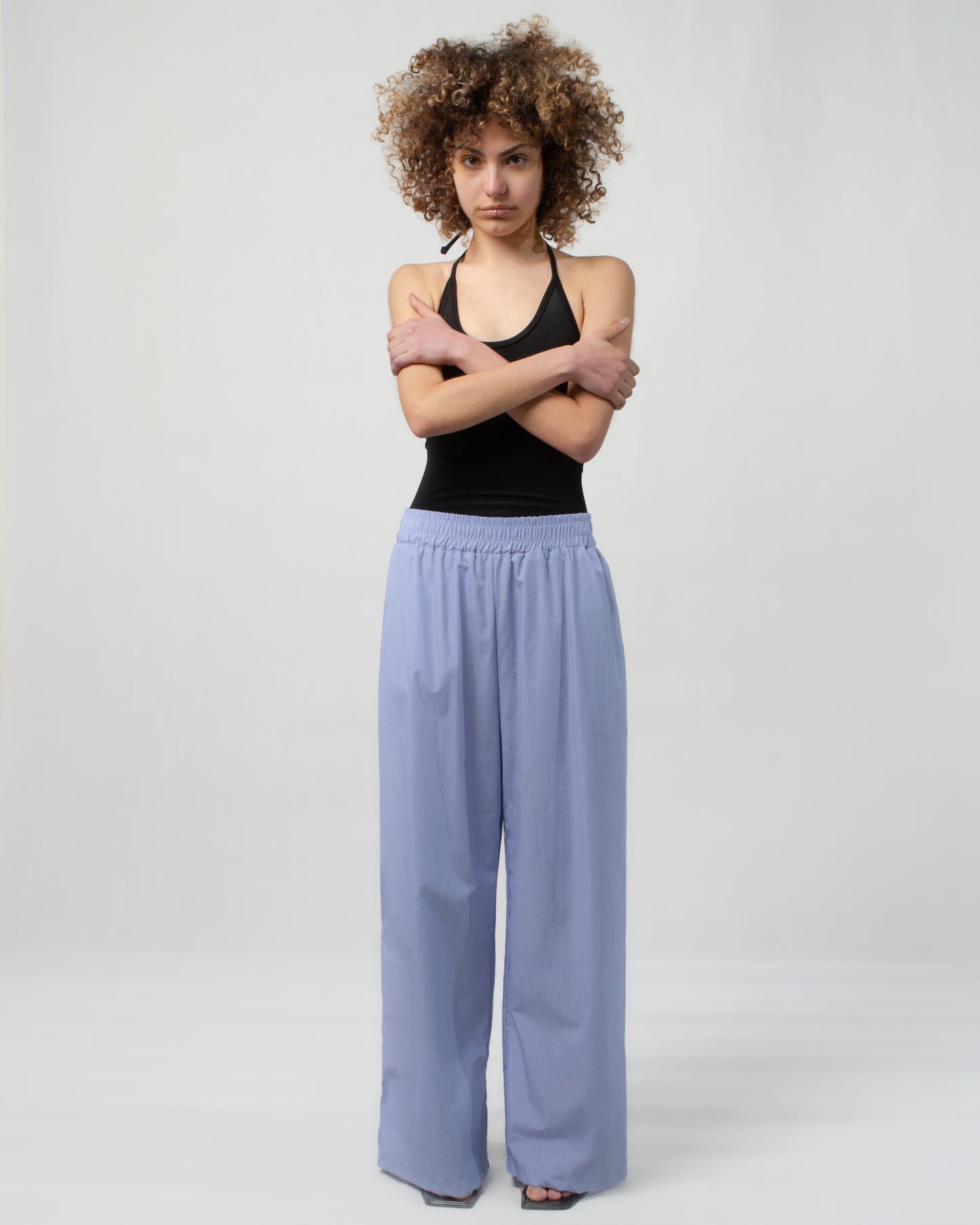 WIDE LEG TROUSERS BLUE