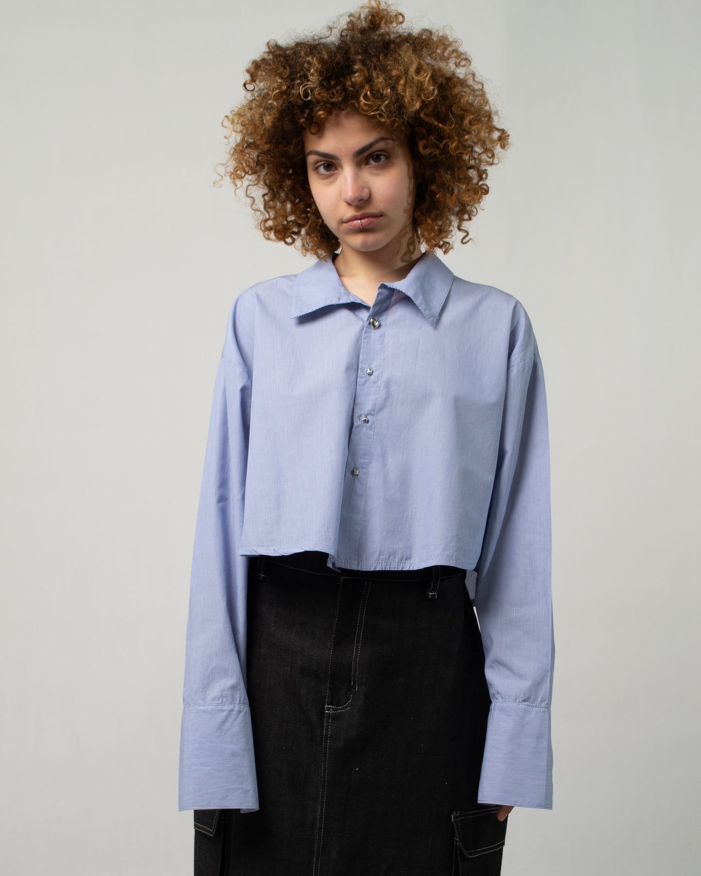 CROPPED SHIRT BLUE