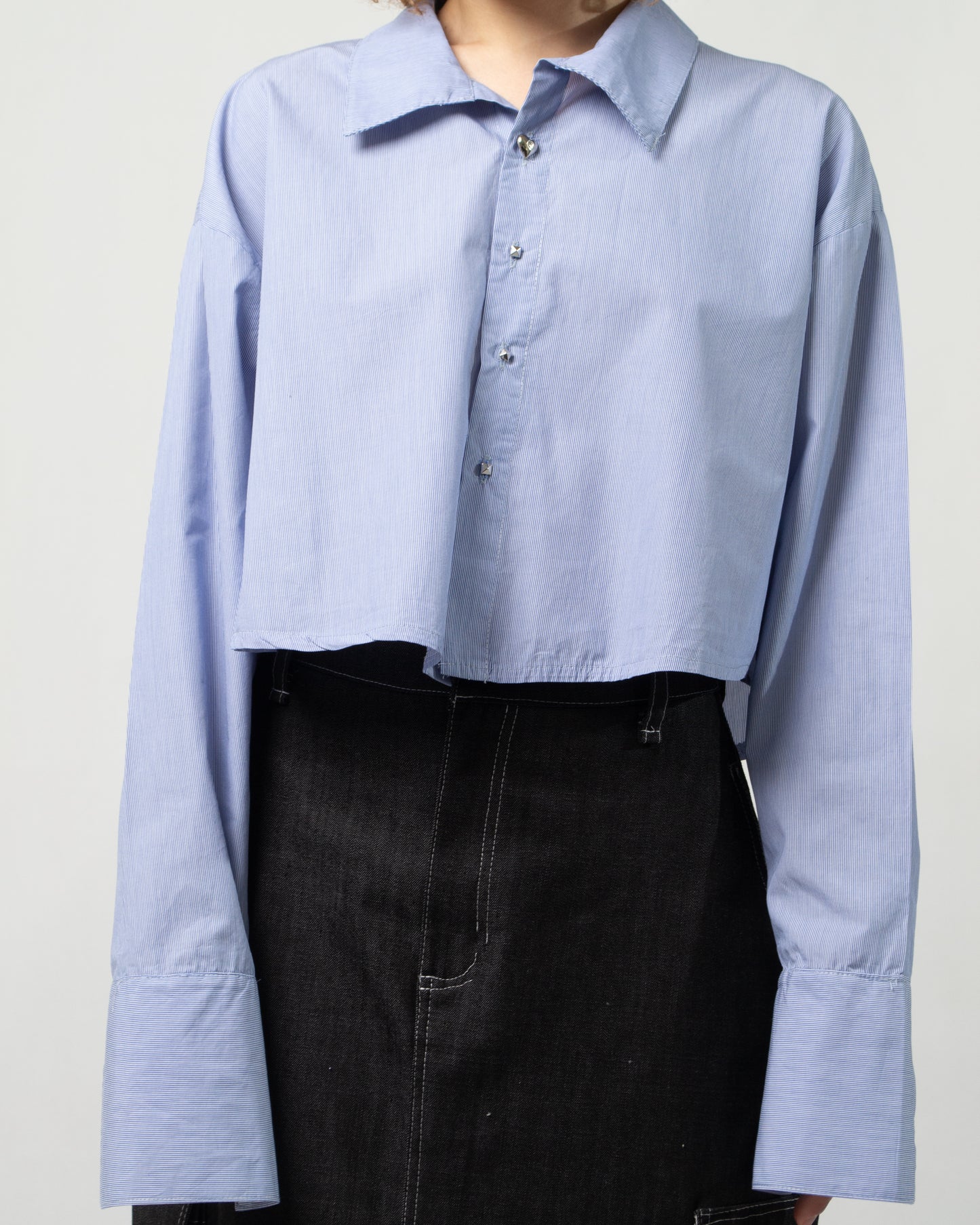 CROPPED SHIRT BLUE