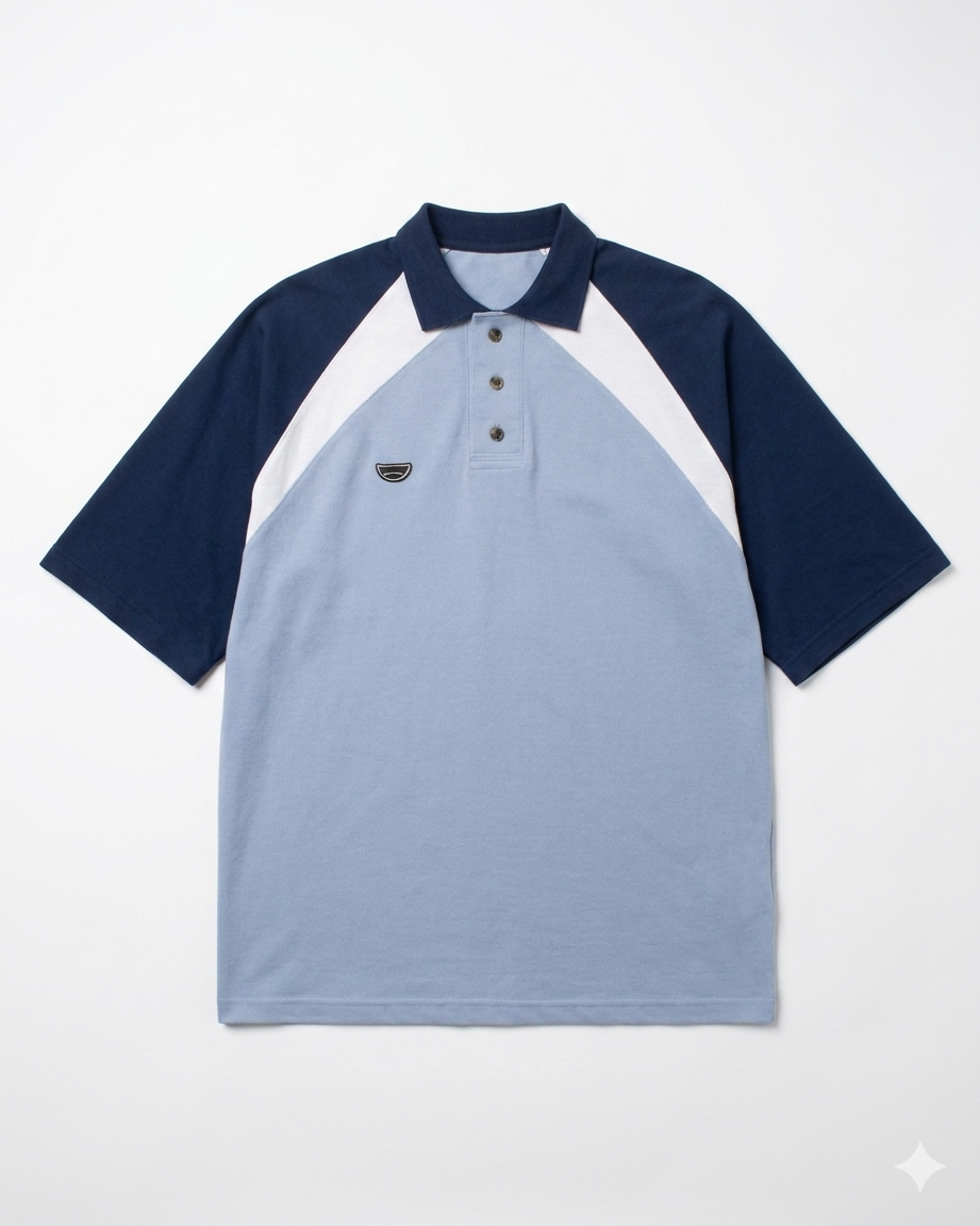 TRICOLOUR POLO BLUE