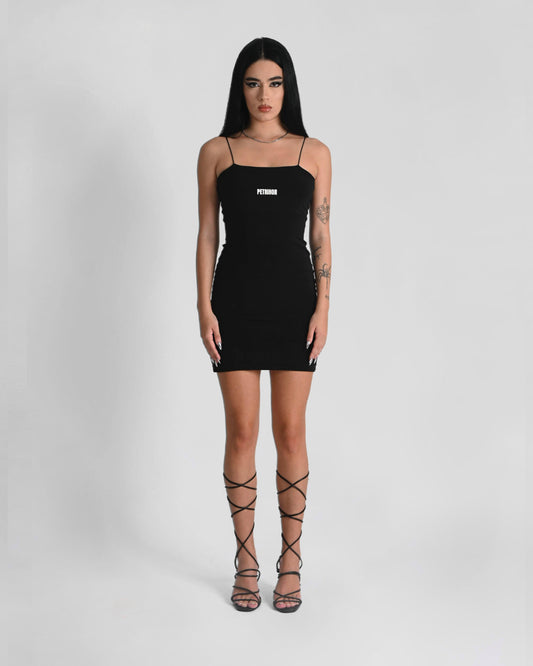 '' LEISURE ''  black mini dress