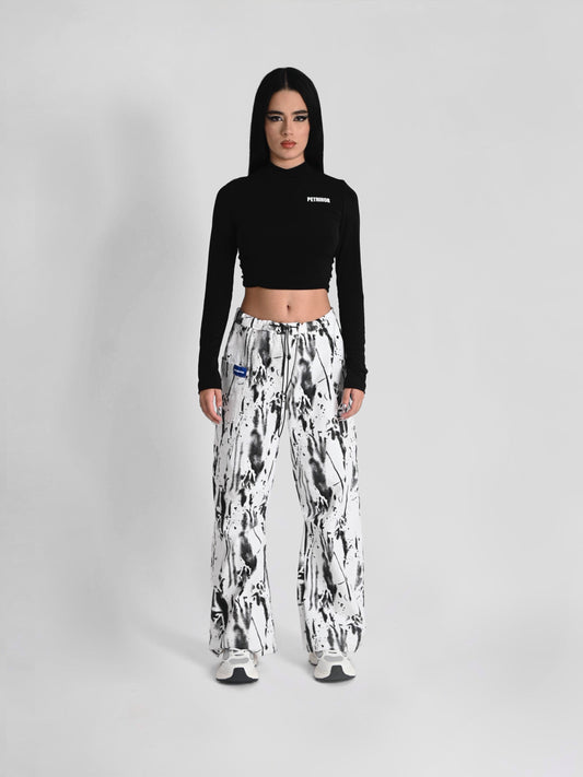 '' PRIMAL'' black and white cargo pants