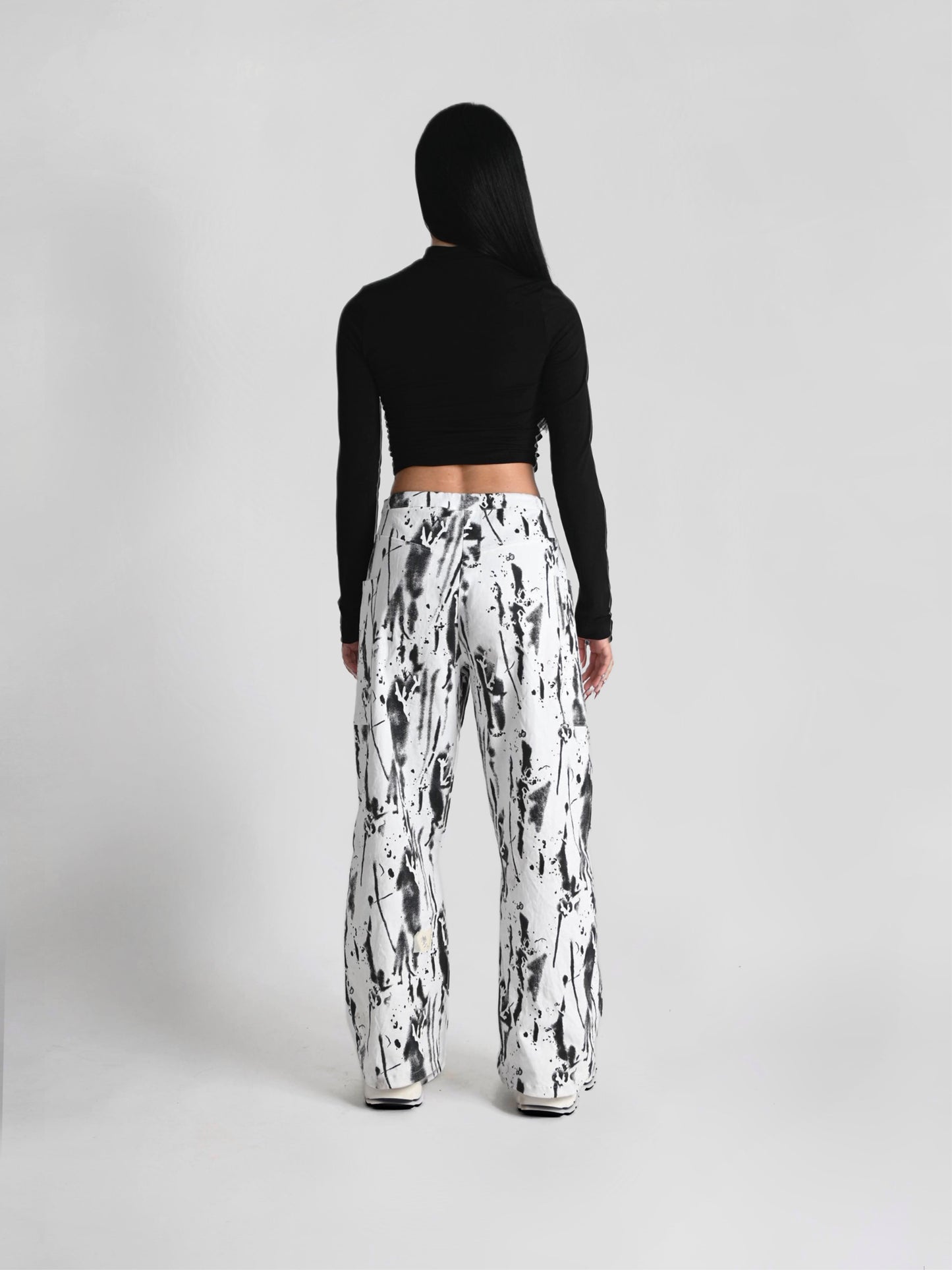 '' PRIMAL'' black and white cargo pants