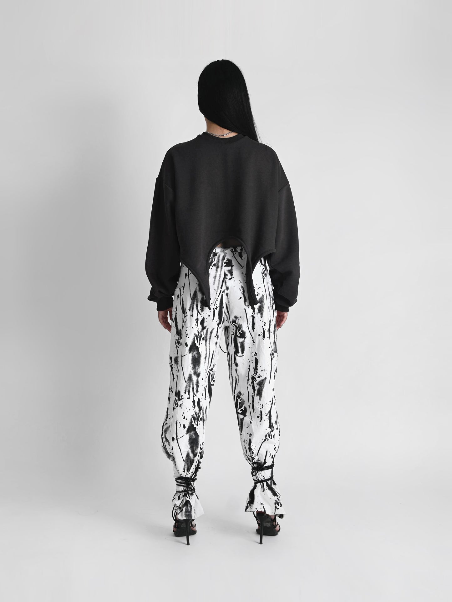 '' PRIMAL'' black and white cargo pants