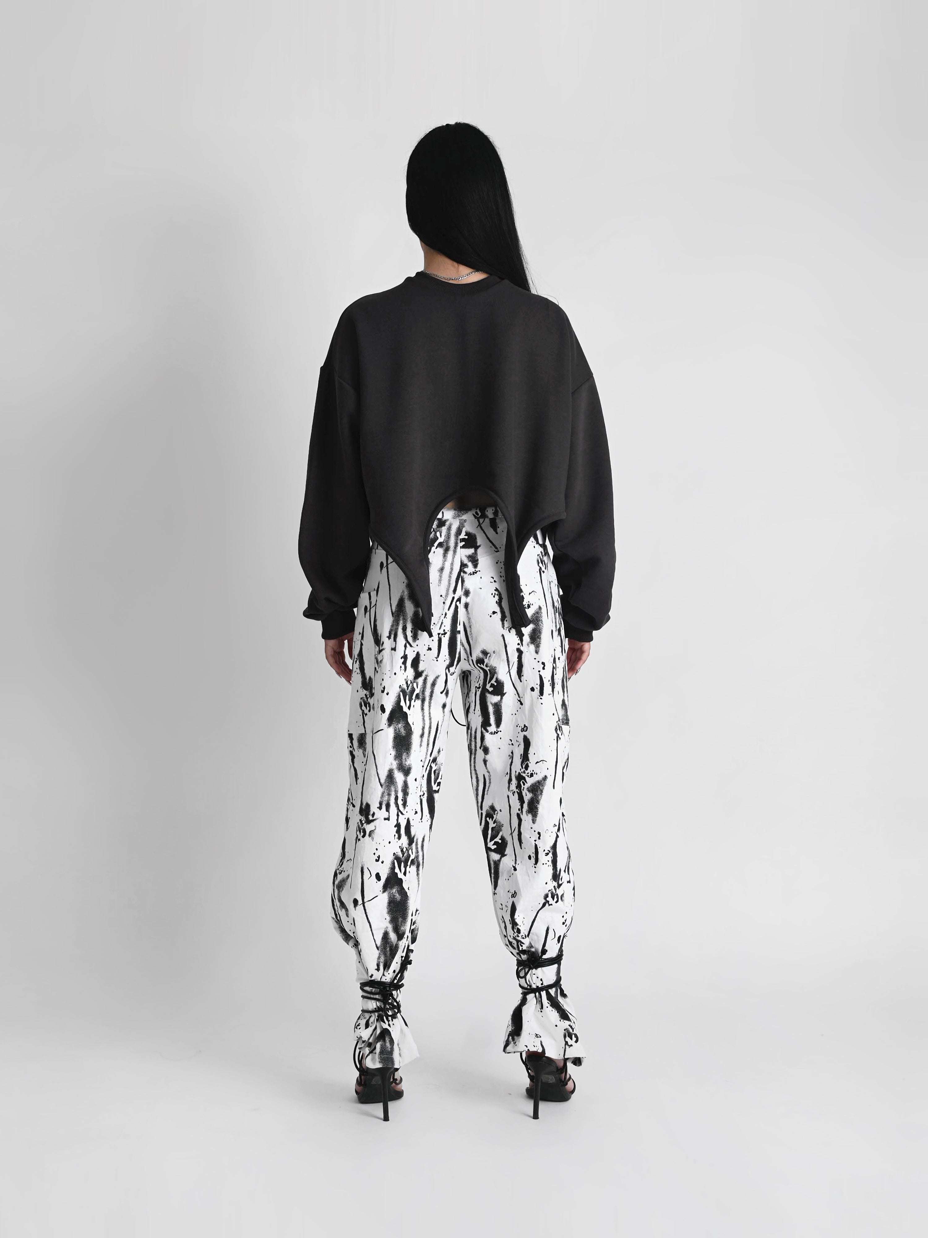 '' PRIMAL'' black and white cargo pants