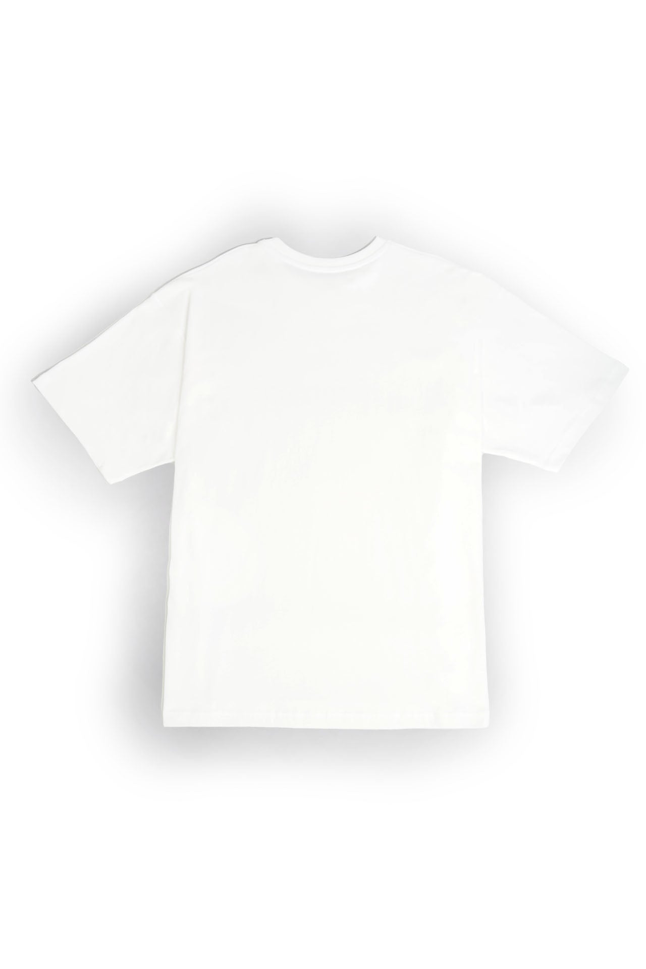 White oversized cotton tee with silver print